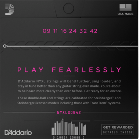 D'Addario 09/42 NYXL Nickel Plated Steel steinberger system