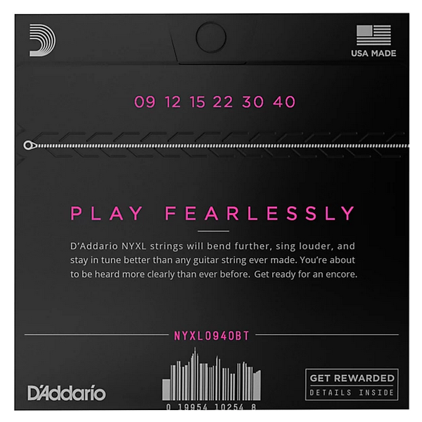 D'Addario 09/40  NYXL Nickel Plated Steel BT