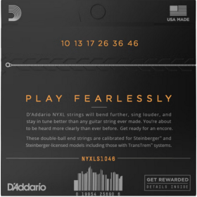 D'Addario 10/46 NYXL Nickel Plated Steel steinberger system