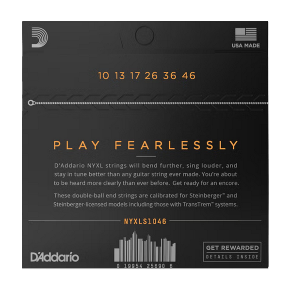 D'Addario 10/46 NYXL Nickel Plated Steel steinberger system