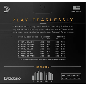 D'Addario 10/59 NYXL 7 corde Nickel Plated Steel