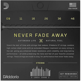 D'Addario 09/46 XT Nickel Plated Steel coated