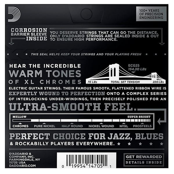D'Addario 12/52 XL Chromes flat wound