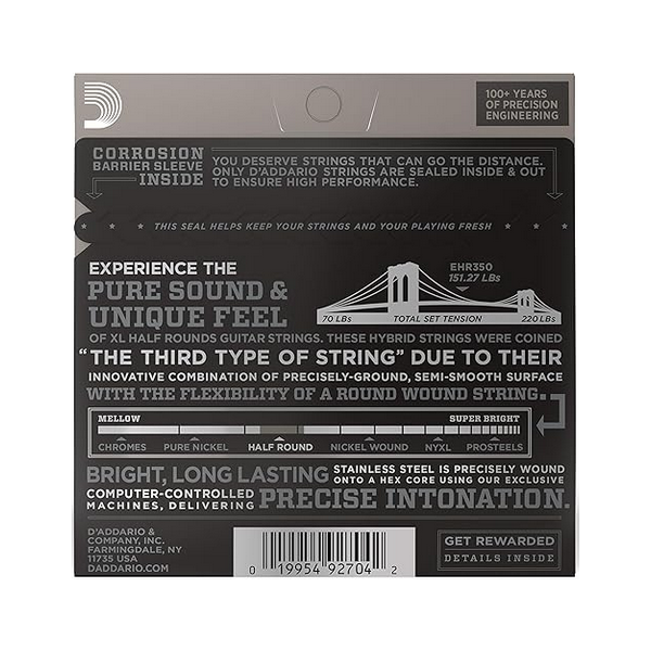 D'Addario 12/52 XL Half Rounds wound third