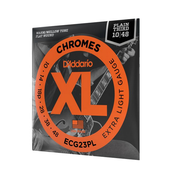 D'Addario 10/48 XL Chromes flat wound plain third