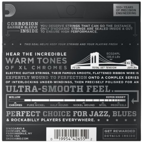 D'Addario 11/50 XL Chromes flat wound plain third