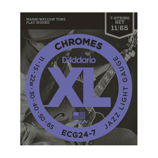 D'Addario 11/65 XL Chromes 7 corde flat wound