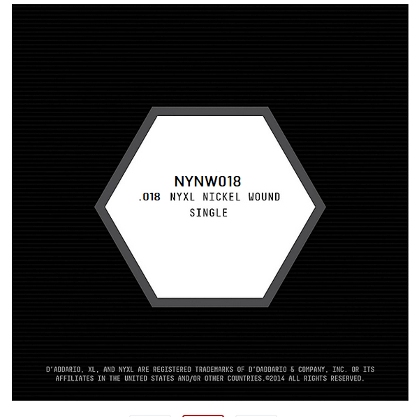 D'Addario 018 NYXL Nickel wound
