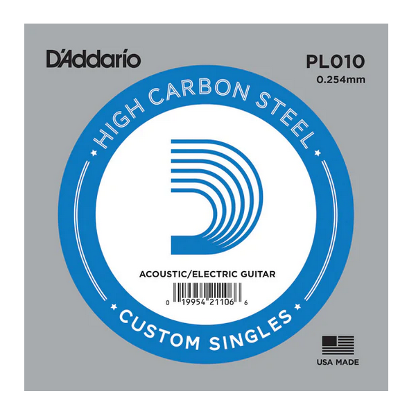 D'Addario 010 PL Plain Steel