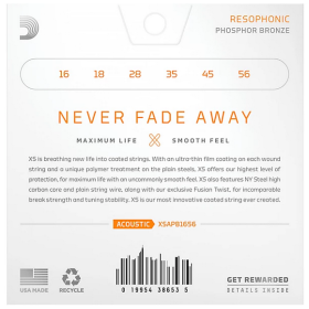 D'Addario 16/56 XS Phosphor Bronze coated resophonic