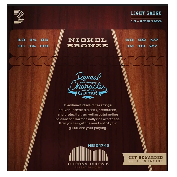 D'Addario 10/47 12 corde Nickel Bronze