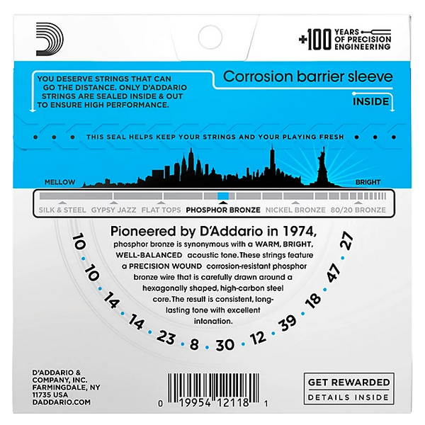 D'Addario 10/47 12 corde Phosphor Bronze