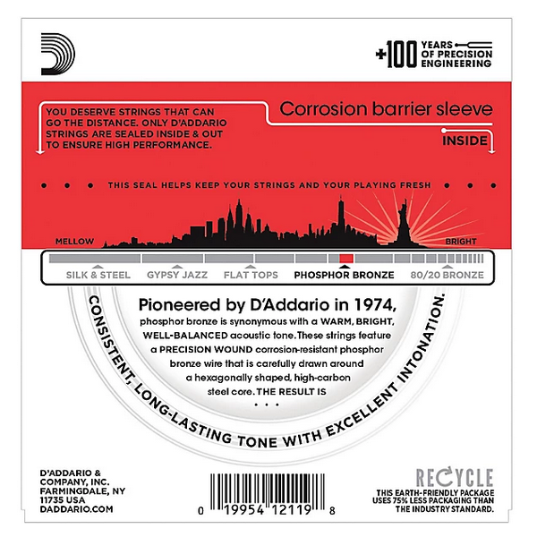 D'Addario 12/52 12 corde Phosphor Bronze