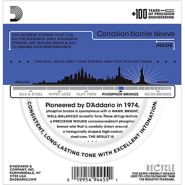 D'Addario 12/54 12 corde Phosphor Bronze