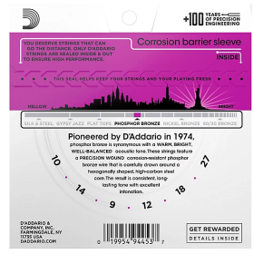 D'Addario 10/27 Phosphor Bronze Nashville tuning