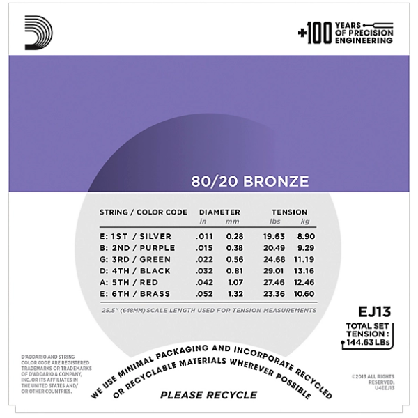 D'Addario 11/52 EJ13 Bronze