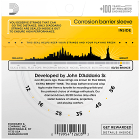 D'Addario 12/56 80/20 Bronze bluegrass