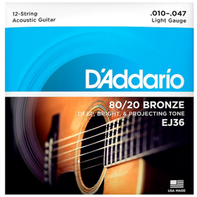 D'Addario 10/47 12 corde 80/20 Bronze