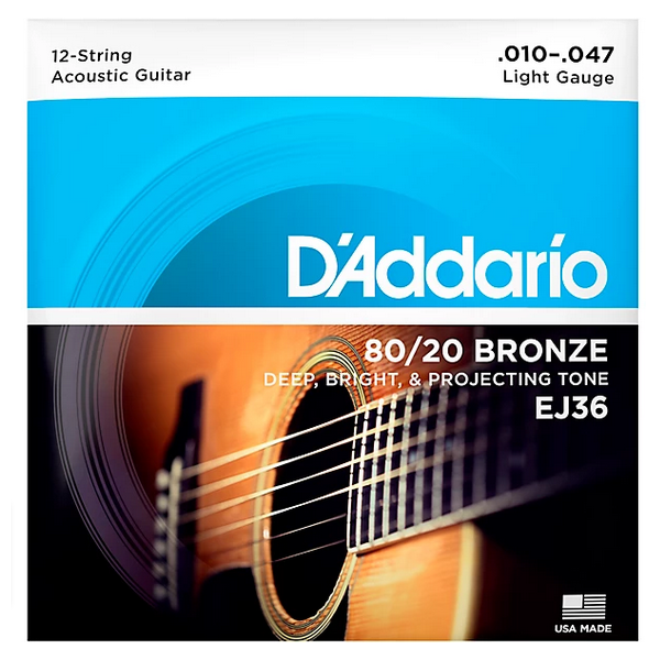 D'Addario 10/47 12 corde 80/20 Bronze