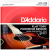 D'Addario 13/56 Flat Tops Phosphor Bronze