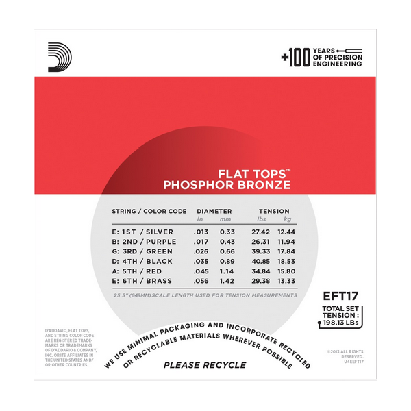 D'Addario 13/56 Flat Tops Phosphor Bronze