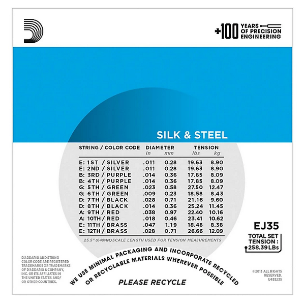 D'Addario 11/47 12 corde Silk&Steel