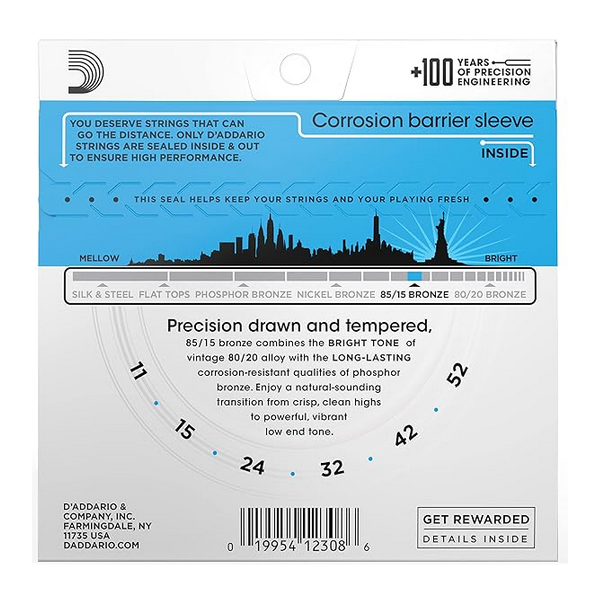 D'Addario 11/52 EZ910 Bronze