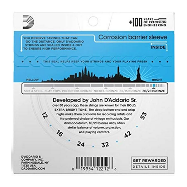 D'Addario 12/53 80/20 Bronze 3 sets