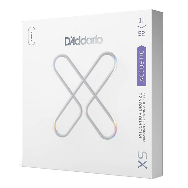 D'Addario 11/52 XS Phosphor Bronze coated 3 pack