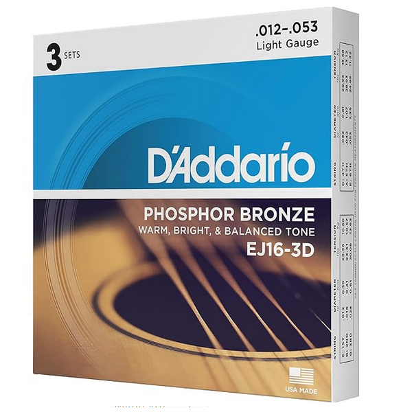 D'Addario 12/53 Phosphor Bronze 3 sets