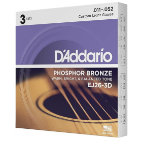 D'Addario 11/52 EJ26 Phosphor Bronze 3 sets