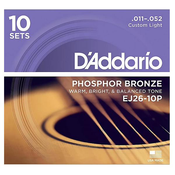 D'Addario 11/52 Phosphor Bronze 10 sets