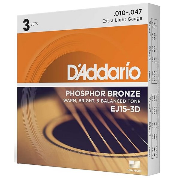D'Addario 10/47 Phosphor Bronze 3 sets