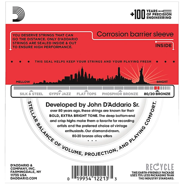 D'Addario 13/56 80/20 Bronze 3 sets