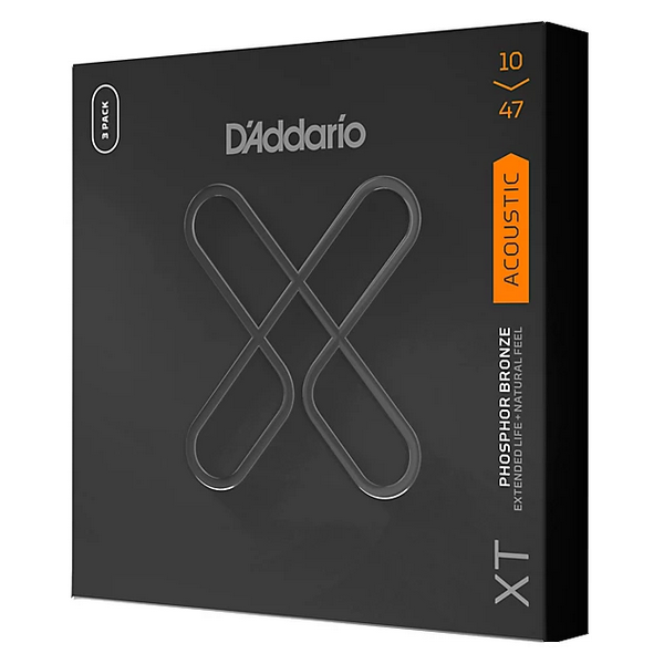 D'Addario 10/47 XT Phosphor Bronze coated 3 pack