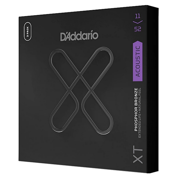 D'Addario 11/52 XT Phosphor Bronze coated 3 pack