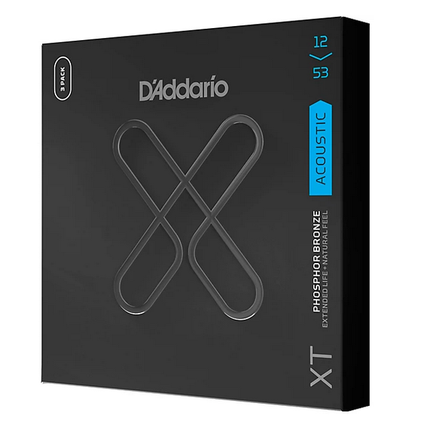 D'Addario 12/53 XT Phosphor Bronze coated 3 pack