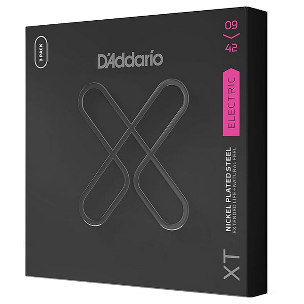 D'Addario 09/42 XT Nickel Plated Steel coated 3 pack