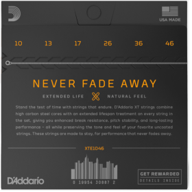 D'Addario 10/46 XT Nickel Plated Steel coated 3 pack