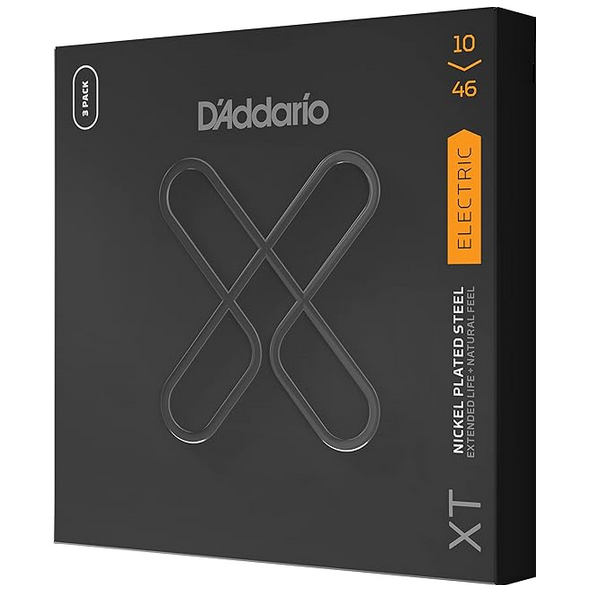 D'Addario 10/46 XT Nickel Plated Steel coated 3 pack