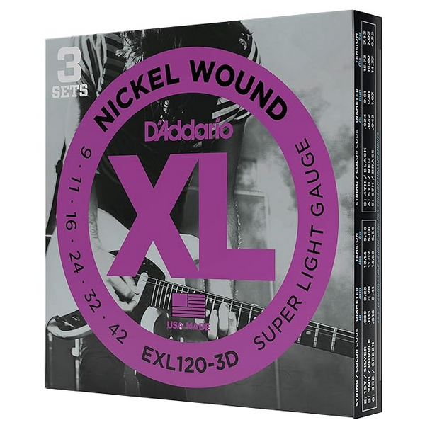 D'Addario 9/42 XL Nickel wound 3 sets