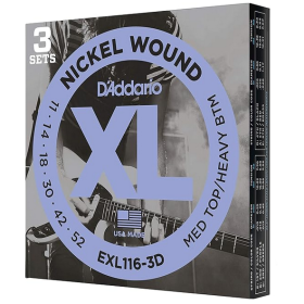 D'Addario 11/52 XL Nickel wound 3 sets