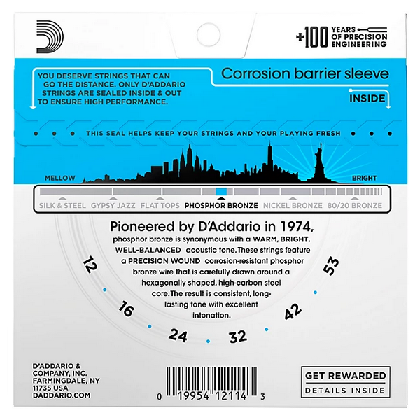 D'Addario 12/53 Phosphor Bronze 25 set bulk box